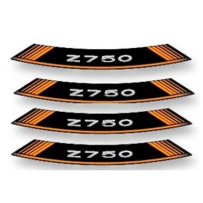Autocollant pour jante Z750 orange-noir (8 pcs)