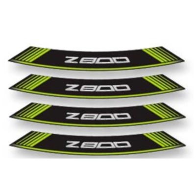 Autocollant pour jante Z800 vert-noir (8 pcs)