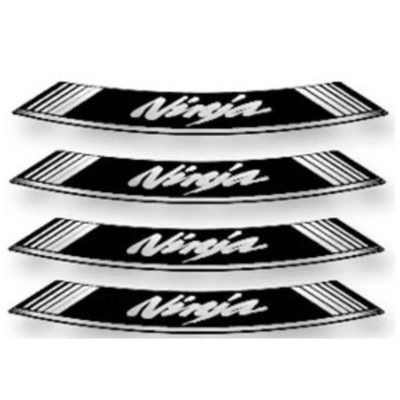 Autocollant pour jante Ninja blanc-noir (8 pcs)