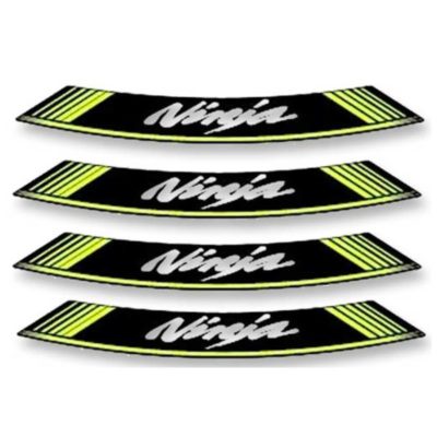 Autocollant pour jante Ninja vert-noir (8 pcs)