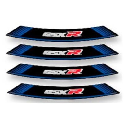 Autocollant pour jante GSX-R bleu-noir (8 pcs)