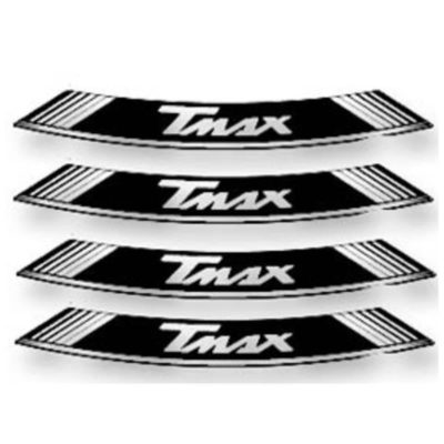 Autocollant pour jante T-MAX  blanc-noir (8 pcs)