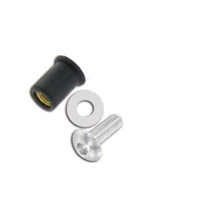 Écrous en gomme M5x15mm avec vis silver (10 pcs)