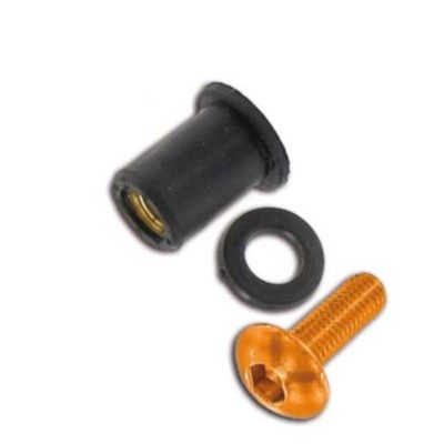 Écrous en gomme M5x16mm avec vis orange (8 pcs)