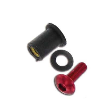 Écrous en gomme M5x16mm avec vis rouge (8 pcs)