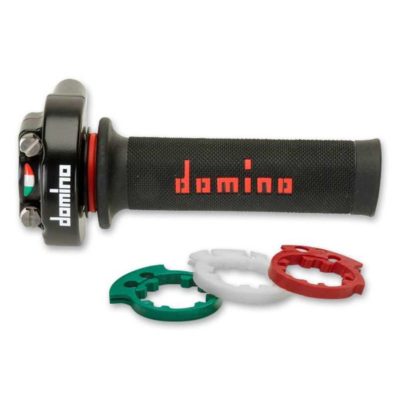 Poignée de gaz Domino XM2 5176 pour deux câble, en alu