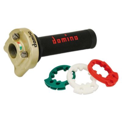 Poignée de gaz Domino XM2 3846 pour deux câble, en alu, or