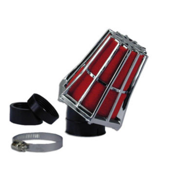 Filtre à air TNT (Ø 28-35mm) chromé-rouge 45°