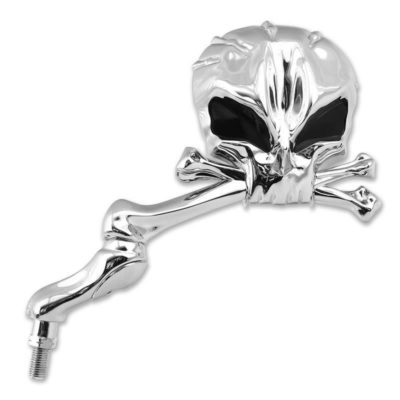 Rétroviseurs tête de mort chromé univ. gauche
