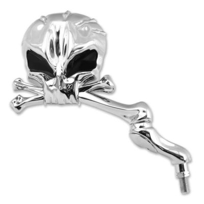 Rétroviseurs tête de mort chromé universal droit