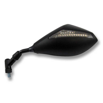 Rétroviseur cligno à led's fixation guidon noir CE (2pcs)