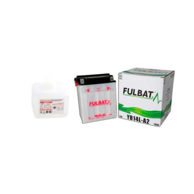 Batterie YB14L-A2 FULBAT ouverte avec pack acide FB14L-A2