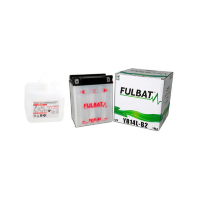 Batterie YB14L-B2 FULBAT ouverte avec pack acide FB14L-B2