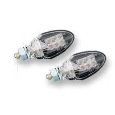 Clignotants Minimal à led's, court, noir/transparent CE