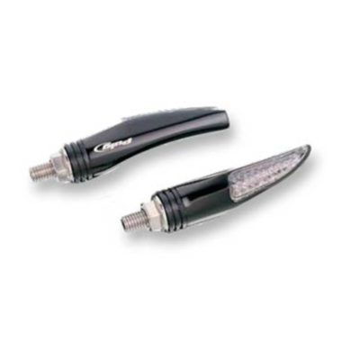 Clignotants Nail à led's, en alu noir/transparent CE