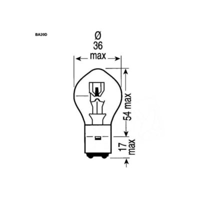 Ampoule blanche12V 15/15W BA20d