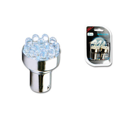 Ampoule blanche LED (12 Leds) 12V 1.2W BA15s / 2 pcs.