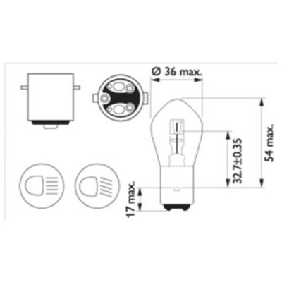 Ampoule BA20d 12V 35/35W Philips
