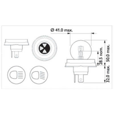 Ampoule P45t-41 12V 45/40W Philips