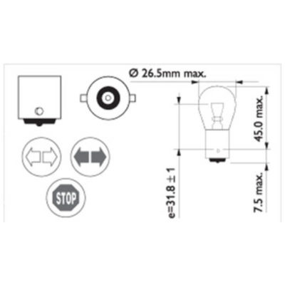 Ampoule BA15s 12V 21W Philips