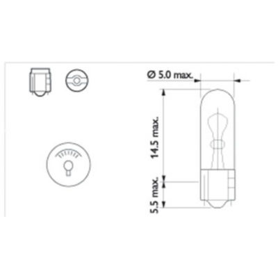 Ampoule socle en verre T5 12V 1.2W Philips