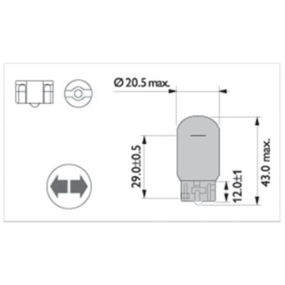 Ampoule socle en verre T16 12V 21W Philips orange
