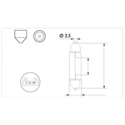 Ampoule Soffitte 35mm 12V 5W Philips 37mm