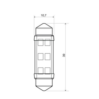 Ampoule Soffitte LED 12V 6 LED 39mm (2 pcs.)