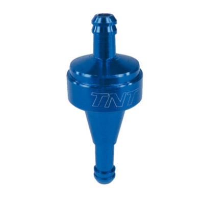 Filtre à essence alu CNC (Ø 6mm) bleu anodisé