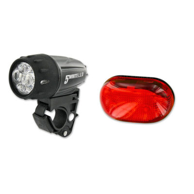 Kit lampe avec 5 LED universel pour guidon Ø 22-28mm, batteries inclus 5x AAA