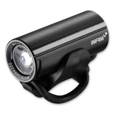 Phare avant LED INFINI alu 200 lumen, 3 watt LED, 4 réglages, rechargeable USB