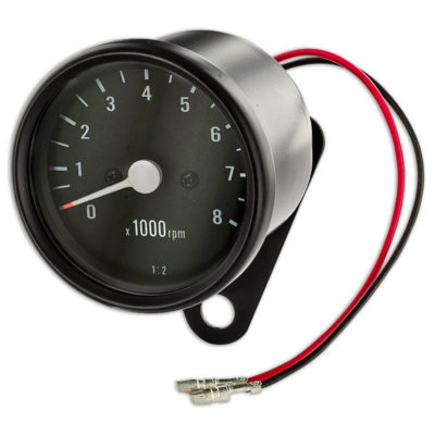 Compte-tours Ø60 manuel noir mat Cafe Racer