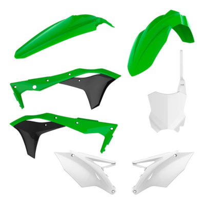 Kit carénage vert-blanc-noir OEM Kawasaki KX250F 17-19
