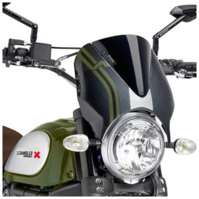 Pare brise Puig rétro noir/jaune, vert, rouge Ducati Scrambler