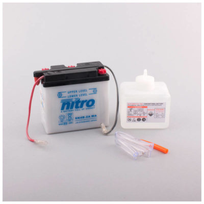 Batterie 6N4B-2A Nitro ouverte avec pack acide