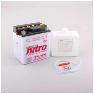 Batterie YB10L-A2 Nitro ouverte avec pack acide (NB10L-A2)