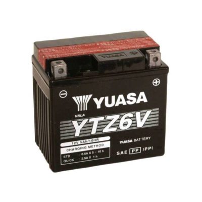 Batterie YTZ6V Yuasa ouverte avec pack acide