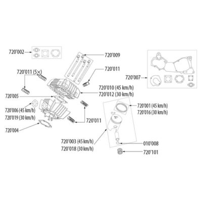 Piston complet 39.9 mm pour Art.Nr. 720000 Bye Bike