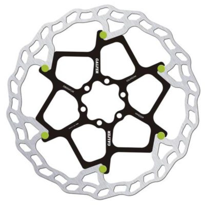 Disque de frein vélo Galfer Bike wave, flottant 203mm pins vert