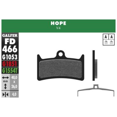 Plaquettes de frein vélo Galfer Bike Performance (HOPE, TRICKSTUFF)