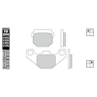 Plaquettes de frein Galfer métal fritté scooter