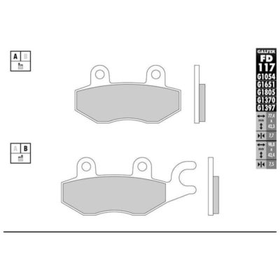 Plaquettes de frein Galfer ATV métal fritté (paire)