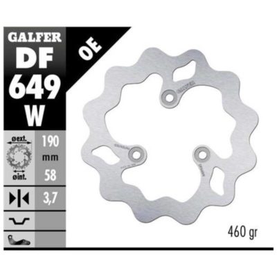Disque de freins Galfer W 190/58/3.7 mm