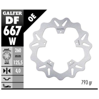 Disque de freins Galfer W 260/125.5/4 mm