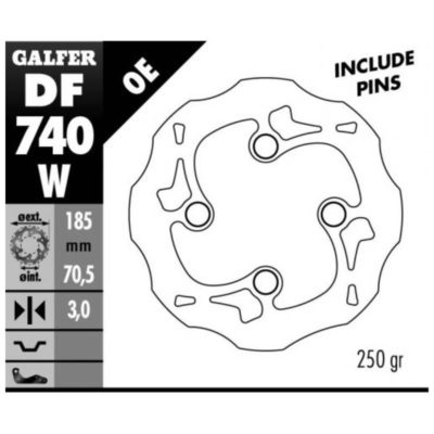 Disque de freins Galfer W 185/70.5/3mm
