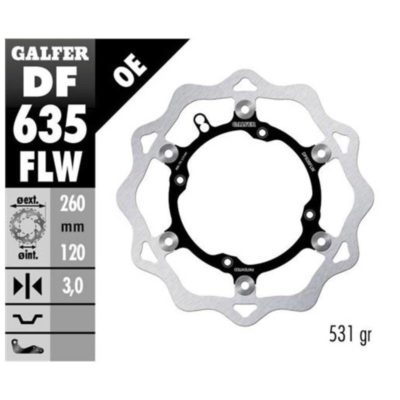 Disque de freins Galfer FLW 260/120/3 mm