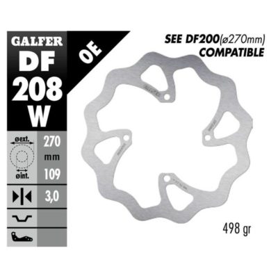 Disque de freins Galfer DF208W 270/109/3mm Kawa KX 250/450 F 15