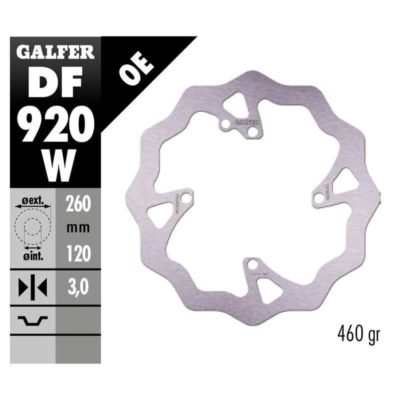 Disque de freins Galfer W 260/120/3mm (Sherco)