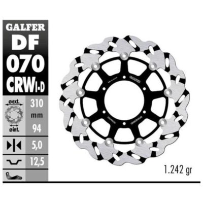 Disque de freins Galfer CRW 310/94/5 mm (droite)