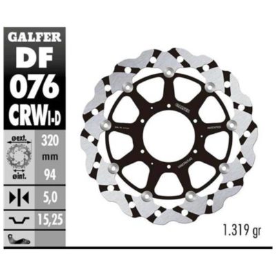 Disque de freins Galfer CRW 320/94/5 mm (gauche)